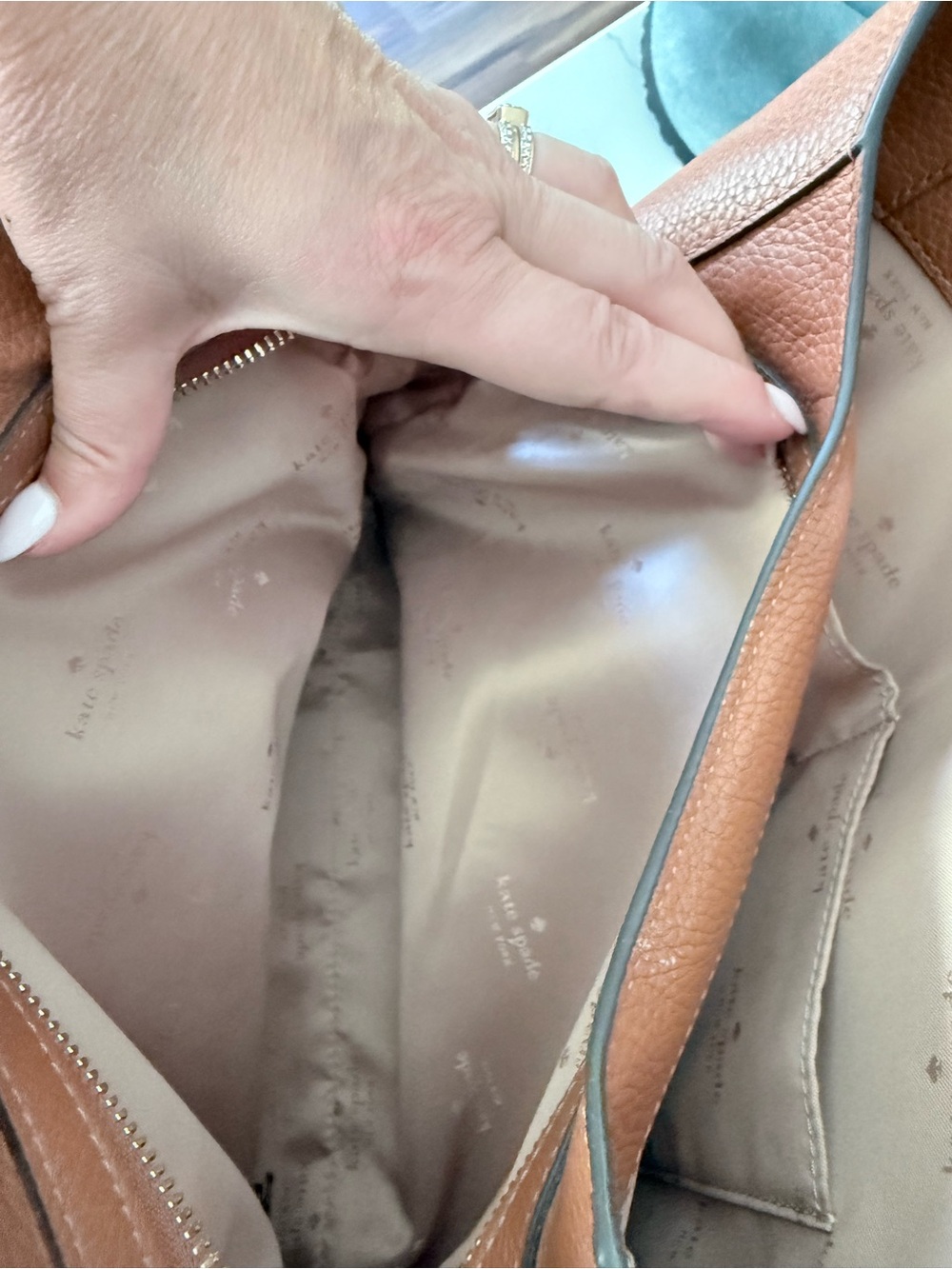 kate spade Brown Pebbled Leather Shoulder Hobo - Picture 5 of 8